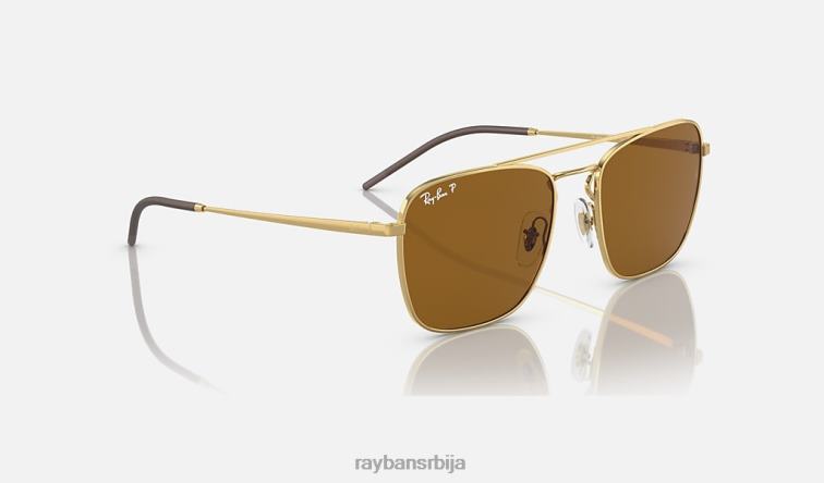 Ray-Ban рб3588 P0HP422 наочаре за сунце полирано злато/браон мушкарци