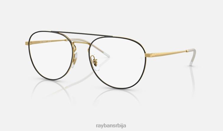 Ray-Ban рб3589 транзиције P0HP1518 наочаре за сунце полирано црно на златно/провидно/плаво мушкарци