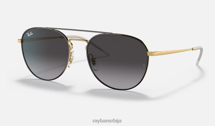 Ray-Ban рб3589 P0HP794 наочаре за сунце полирано црно на златно/сиво мушкарци
