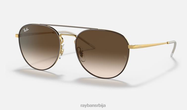 Ray-Ban рб3589 P0HP795 наочаре за сунце полирано браон на златно/браон мушкарци