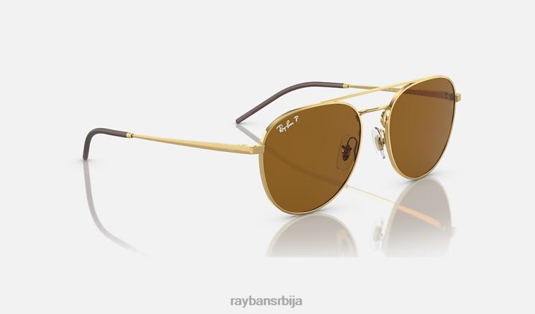 Ray-Ban рб3589 P0HP798 наочаре за сунце полирано злато/браон мушкарци