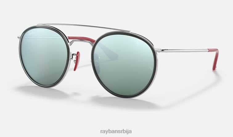 Ray-Ban рб3647м сцудериа феррари колекција P0HP1038 наочаре за сунце полирано сребро/сребро мушкарци