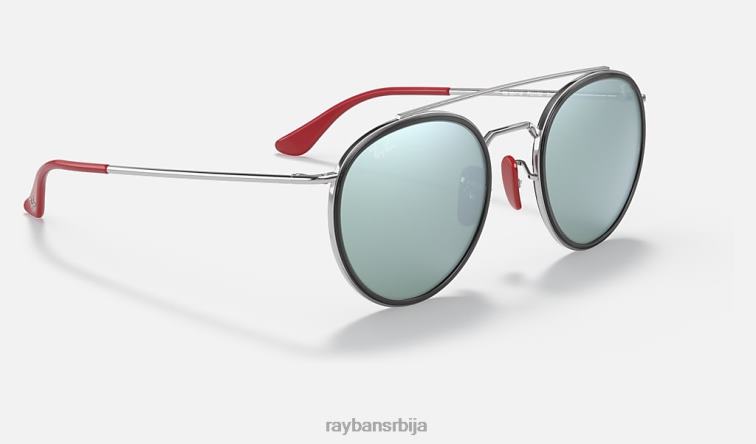 Ray-Ban рб3647м сцудериа феррари колекција P0HP1038 наочаре за сунце полирано сребро/сребро мушкарци