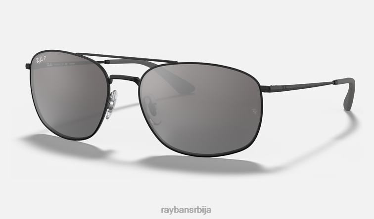 Ray-Ban рб3654 P0HP319 наочаре за сунце полирана црна/сребрна мушкарци