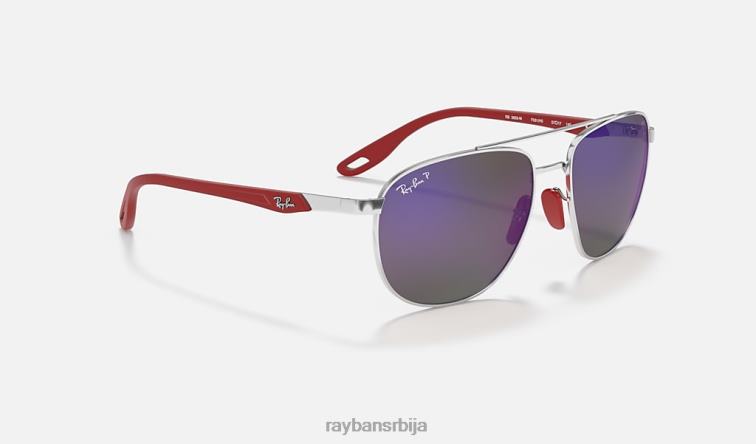 Ray-Ban рб3659м сцудериа феррари колекција P0HP1121 наочаре за сунце полирано сребрно/плаво мушкарци