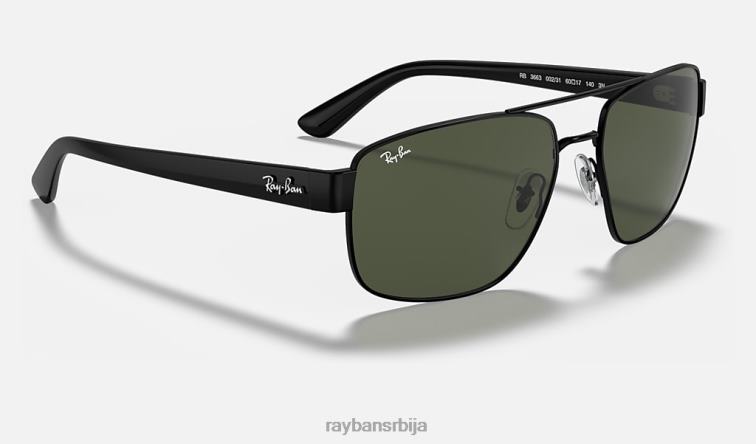 Ray-Ban рб3663 P0HP668 наочаре за сунце полирана црно/зелена мушкарци