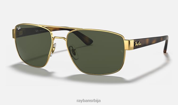 Ray-Ban рб3663 P0HP670 наочаре за сунце полирано златно/зелено мушкарци
