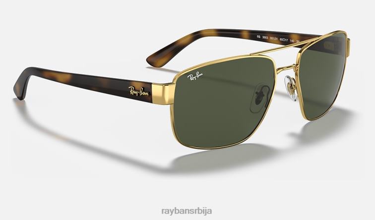 Ray-Ban рб3663 P0HP670 наочаре за сунце полирано златно/зелено мушкарци