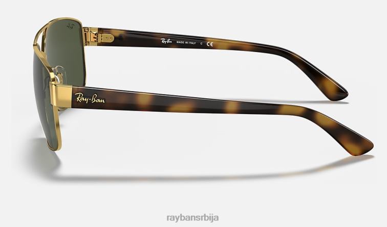 Ray-Ban рб3663 P0HP670 наочаре за сунце полирано златно/зелено мушкарци