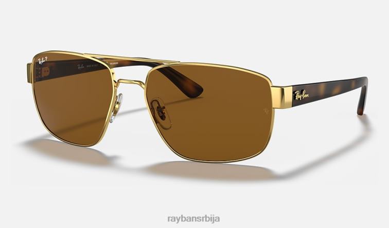 Ray-Ban рб3663 P0HP673 наочаре за сунце полирано злато/браон мушкарци