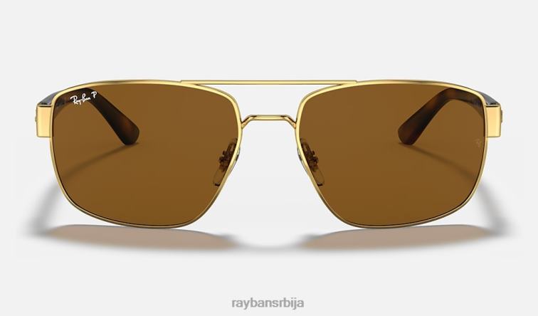 Ray-Ban рб3663 P0HP673 наочаре за сунце полирано злато/браон мушкарци