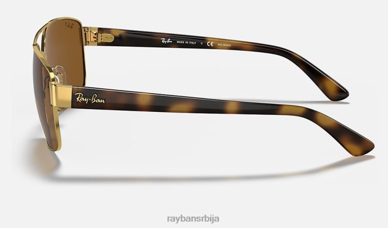 Ray-Ban рб3663 P0HP673 наочаре за сунце полирано злато/браон мушкарци