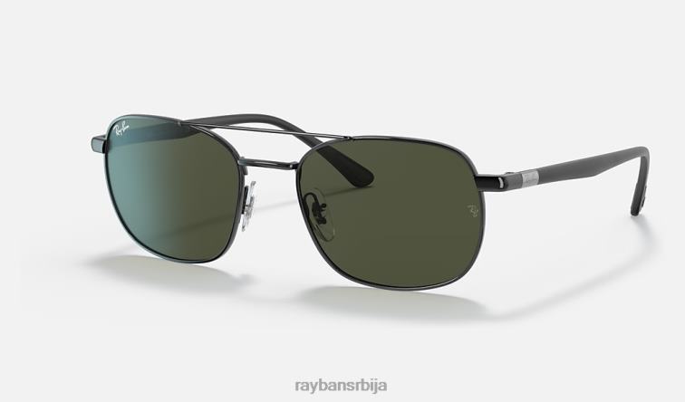Ray-Ban рб3670 P0HP1115 наочаре за сунце полирана црно/зелена мушкарци