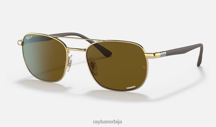 Ray-Ban рб3670цх цхроманце P0HP1181 наочаре за сунце полирано злато/браон мушкарци