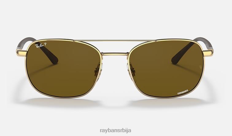 Ray-Ban рб3670цх цхроманце P0HP1181 наочаре за сунце полирано злато/браон мушкарци