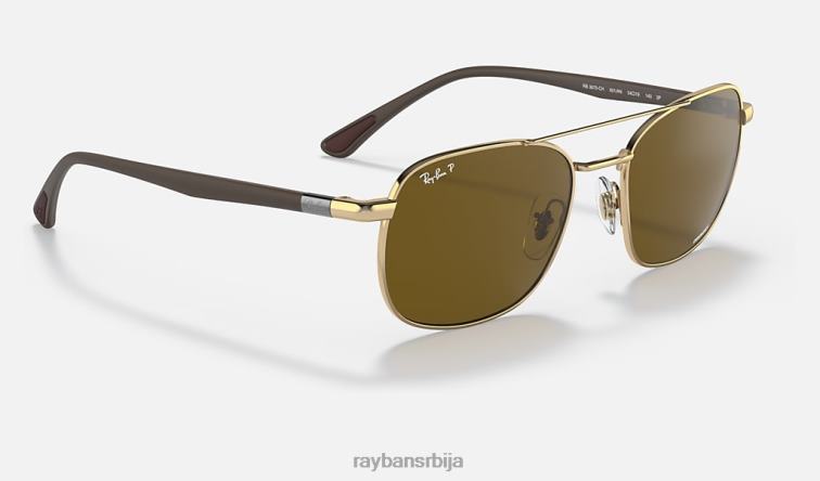 Ray-Ban рб3670цх цхроманце P0HP1181 наочаре за сунце полирано злато/браон мушкарци
