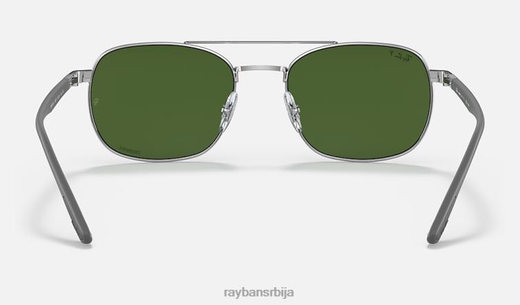 Ray-Ban рб3670цх цхроманце P0HP1185 наочаре за сунце полирано сребрно/тамно зелено мушкарци