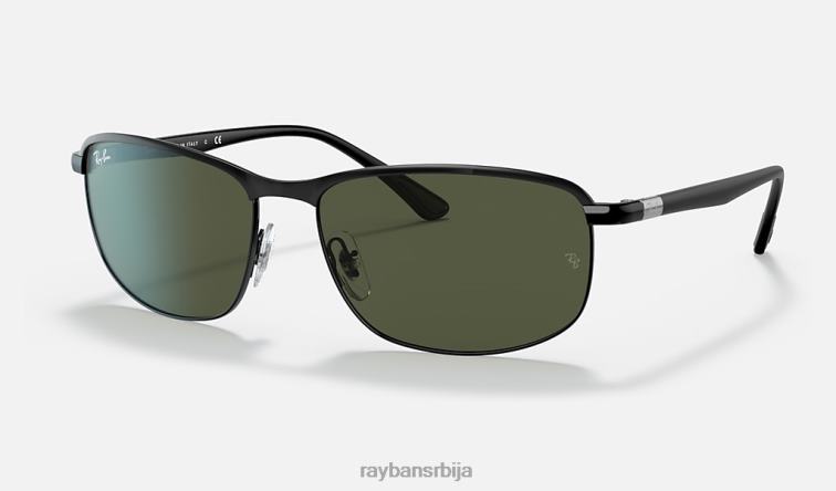 Ray-Ban рб3671 P0HP980 наочаре за сунце полирана црно/зелена мушкарци