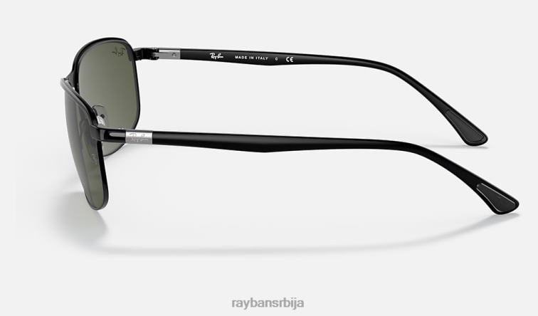 Ray-Ban рб3671 P0HP980 наочаре за сунце полирана црно/зелена мушкарци