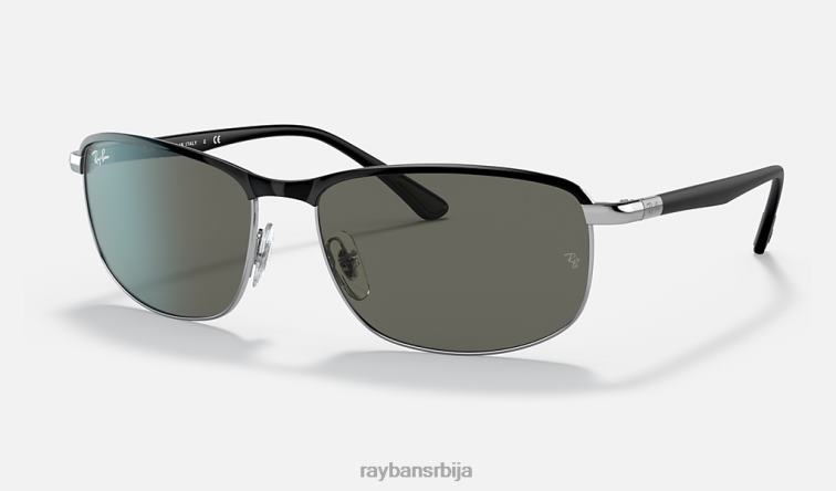 Ray-Ban рб3671 P0HP981 наочаре за сунце полирана црна на сребрно/тамно сива мушкарци