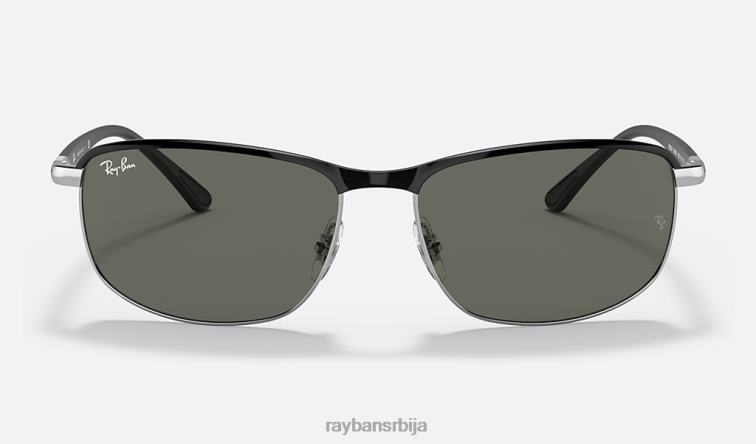 Ray-Ban рб3671 P0HP981 наочаре за сунце полирана црна на сребрно/тамно сива мушкарци