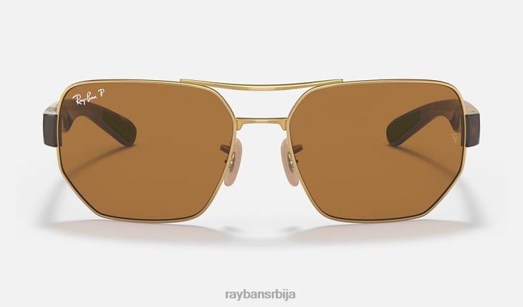 Ray-Ban рб3672 P0HP1125 наочаре за сунце полирано златно/тамно браон мушкарци