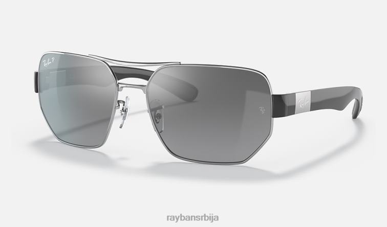 Ray-Ban рб3672 P0HP1127 наочаре за сунце полирано сребро/сребро мушкарци