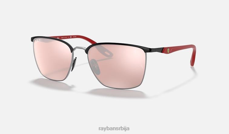 Ray-Ban рб3673м сцудериа феррари колекција P0HP912 наочаре за сунце углачано црно на сребро/сребро мушкарци