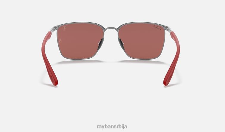 Ray-Ban рб3673м сцудериа феррари колекција P0HP912 наочаре за сунце углачано црно на сребро/сребро мушкарци