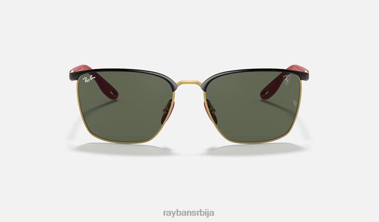 Ray-Ban рб3673м сцудериа феррари колекција P0HP914 наочаре за сунце полирано црно на златно/зелено мушкарци