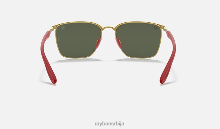 Ray-Ban рб3673м сцудериа феррари колекција P0HP914 наочаре за сунце полирано црно на златно/зелено мушкарци