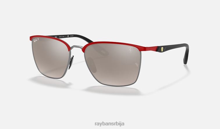 Ray-Ban рб3673м сцудериа феррари колекција P0HP915 наочаре за сунце мат црвена/сребрна мушкарци
