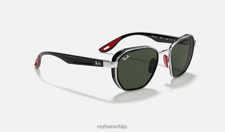 Ray-Ban рб3674м сцудериа феррари колекција P0HP1082 наочаре за сунце полирано сребрно/зелено мушкарци