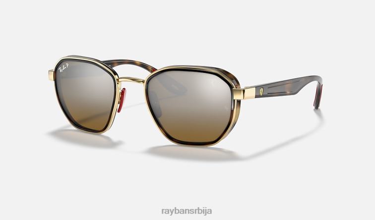 Ray-Ban рб3674м сцудериа феррари колекција P0HP1084 наочаре за сунце полирано злато/браон мушкарци