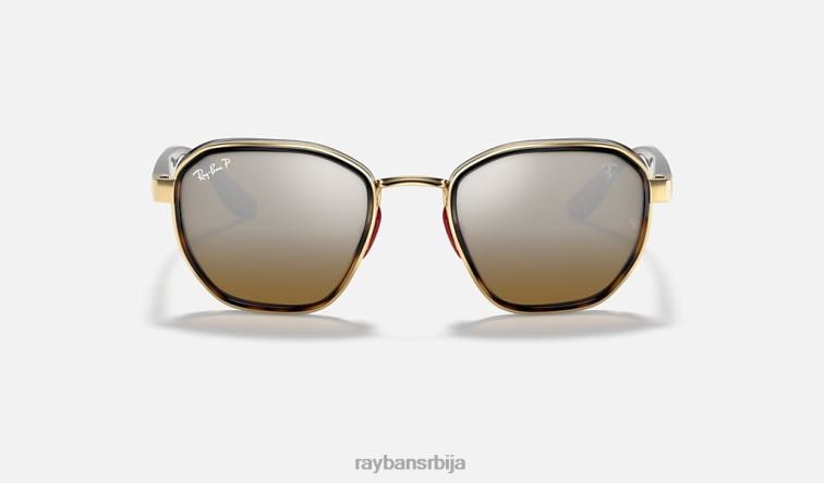 Ray-Ban рб3674м сцудериа феррари колекција P0HP1084 наочаре за сунце полирано злато/браон мушкарци