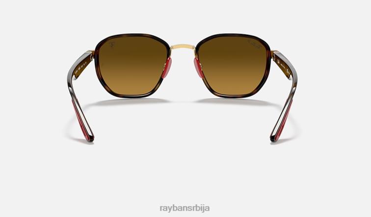 Ray-Ban рб3674м сцудериа феррари колекција P0HP1084 наочаре за сунце полирано злато/браон мушкарци