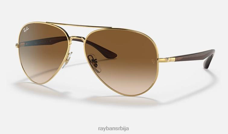 Ray-Ban рб3675 P0HP1284 наочаре за сунце полирано злато/светло браон мушкарци