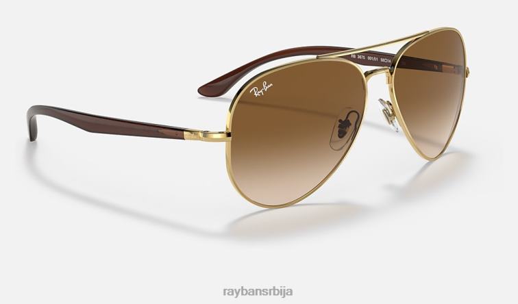 Ray-Ban рб3675 P0HP1284 наочаре за сунце полирано злато/светло браон мушкарци