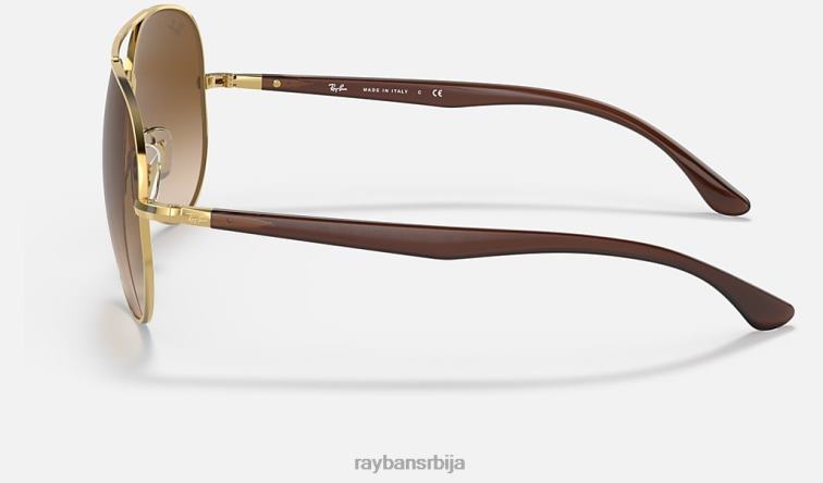 Ray-Ban рб3675 P0HP1284 наочаре за сунце полирано злато/светло браон мушкарци