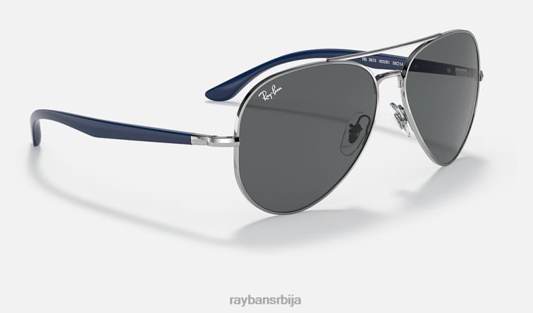 Ray-Ban рб3675 P0HP1285 наочаре за сунце полирана сребрна/тамно сива мушкарци