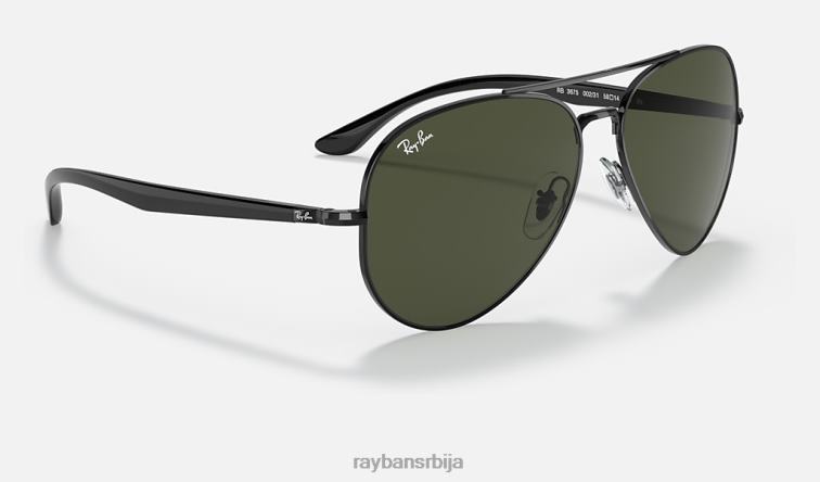 Ray-Ban рб3675 P0HP1288 наочаре за сунце полирана црно/зелена мушкарци