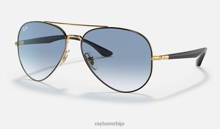 Ray-Ban рб3675 P0HP1289 наочаре за сунце полирано црно на златно/светло плаво мушкарци