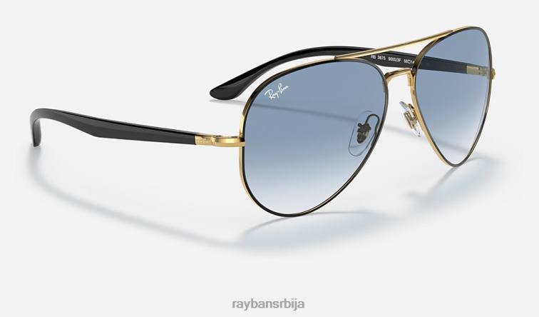 Ray-Ban рб3675 P0HP1289 наочаре за сунце полирано црно на златно/светло плаво мушкарци