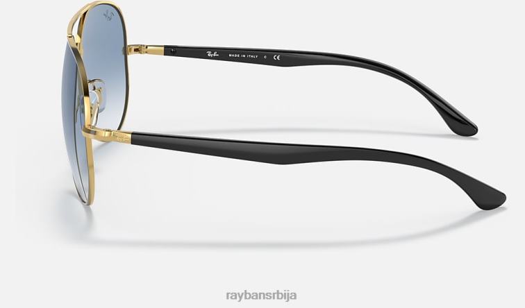 Ray-Ban рб3675 P0HP1289 наочаре за сунце полирано црно на златно/светло плаво мушкарци