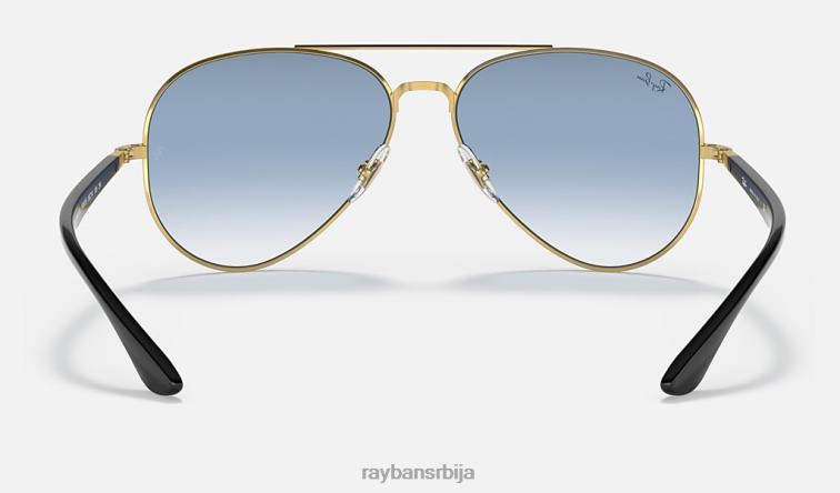 Ray-Ban рб3675 P0HP1289 наочаре за сунце полирано црно на златно/светло плаво мушкарци