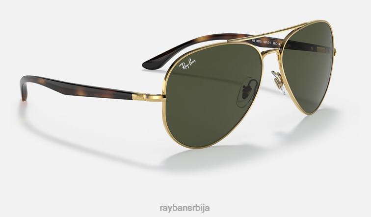 Ray-Ban рб3675 P0HP1290 наочаре за сунце полирано златно/зелено мушкарци