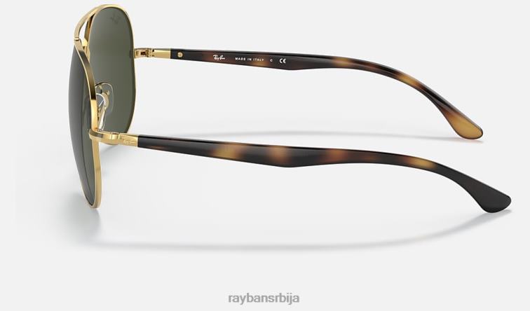 Ray-Ban рб3675 P0HP1290 наочаре за сунце полирано златно/зелено мушкарци