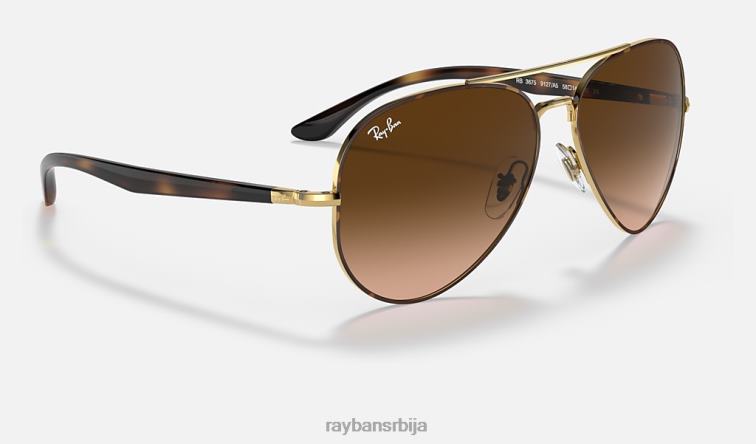 Ray-Ban рб3675 P0HP1291 наочаре за сунце полирано злато/розе/браон мушкарци