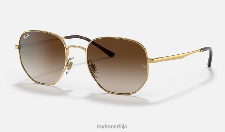 Ray-Ban рб3682 P0HP509 наочаре за сунце полирано злато/браон мушкарци