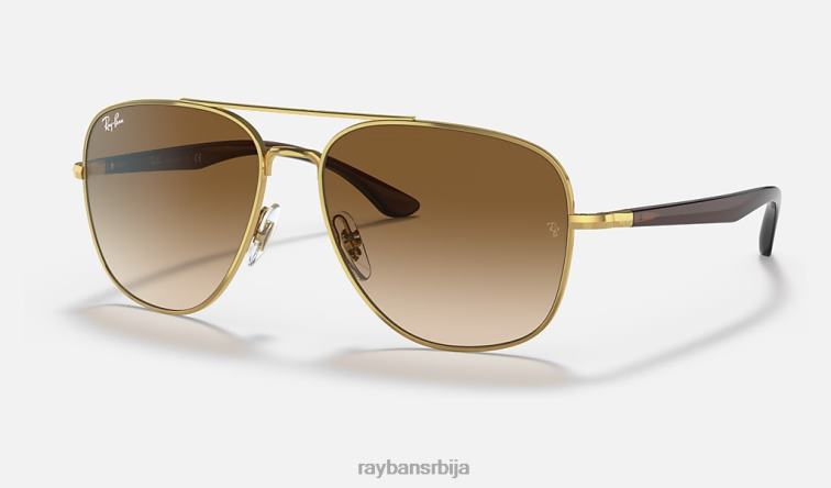 Ray-Ban рб3683 P0HP1306 наочаре за сунце полирано злато/браон мушкарци
